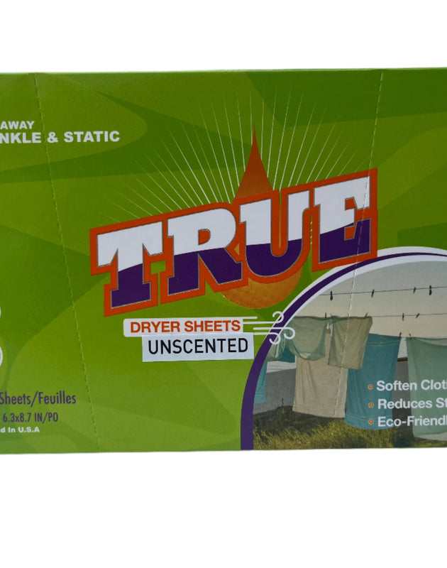 New True Laundry UNSCENTED Dryer Sheet - 100 Count