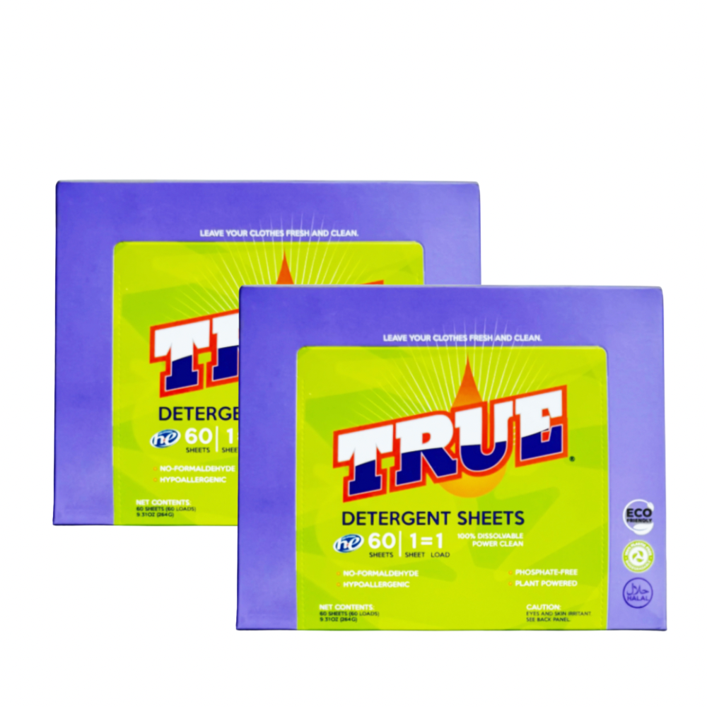 2 • True Detergent Laundry Sheets • 120 Count