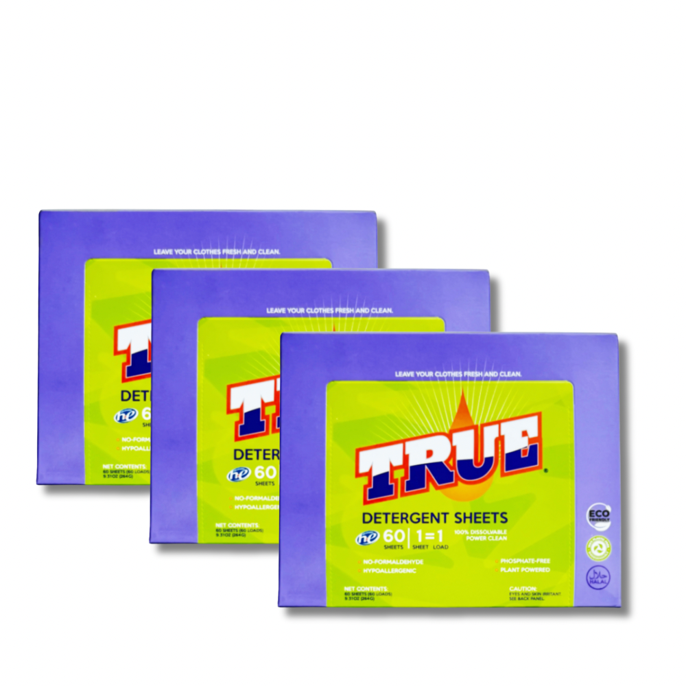 3 • True Detergent Laundry Sheets • 180 Count
